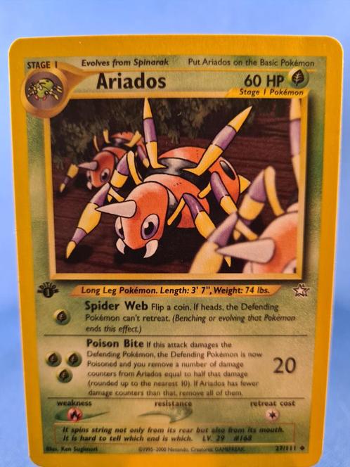Ariados 27/111 - Neo Genesis (1st edition), Hobby en Vrije tijd, Verzamelkaartspellen | Pokémon, Gebruikt, Verzenden