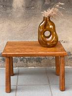 Vintage brutalist bijzettafeltje eik hout, Ophalen