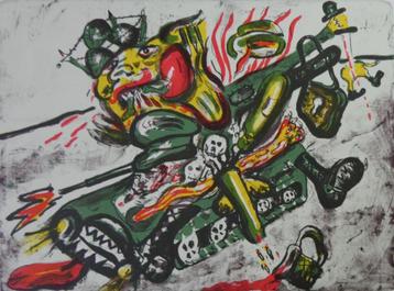 FRED BERVOETS / TYPISCHE FIGURATIE / KLEURZEEFDRUK / 43x60cm beschikbaar voor biedingen