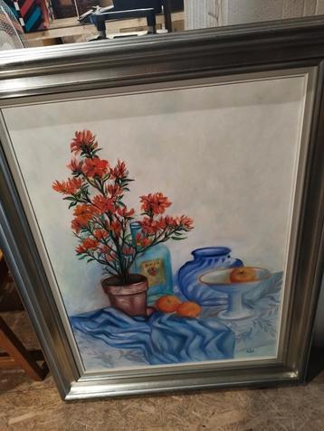 Schilderij bloemen, Antiek en Kunst, Kunst | Schilderijen | Klassiek, Ophalen
