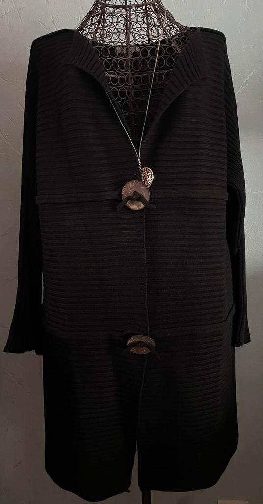 Jaqueline Rui  L (44) knappe Zwarte Vest /gilet, Kleding | Dames, Grote Maten, Zo goed als nieuw, Trui of Vest, Zwart, Ophalen of Verzenden