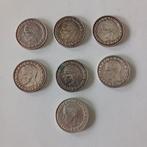 Lot 7x zilveren munten 50fr Boudewijn 1958, Ophalen of Verzenden