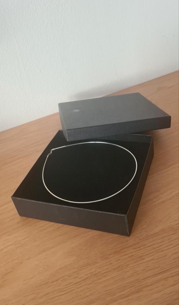 Kwalitatieve zilveren (925) omega halsketting, Handtassen en Accessoires, Kettingen, Zo goed als nieuw, Zilver, Zilver, Ophalen of Verzenden