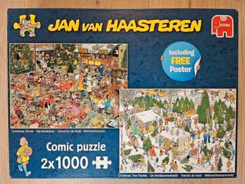 Jan van haasteren 2 maal 1000 stukjes kerstdiner en kerstmar beschikbaar voor biedingen