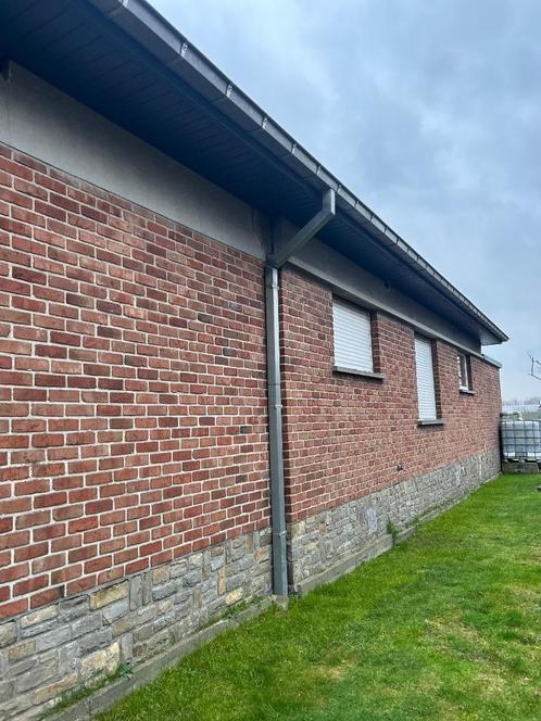 Zinken dakgoten met inox beugels, Doe-het-zelf en Bouw, Buizen en Afvoer, Gebruikt, Dakgoot, Zink, 6 meter of meer, 80 mm of meer