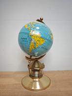 Blikken wereldbol met thermometer, Ophalen of Verzenden, Zo goed als nieuw