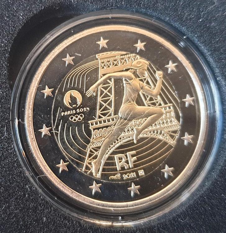 Frankrijk 2 euro 2021 proof Olympische Spelen Marianne, Postzegels en Munten, Munten | Europa | Euromunten, Losse munt, 2 euro