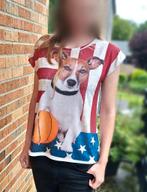 T-shirt motif chien, Comme neuf, Manches courtes, Taille 36 (S), Enlèvement ou Envoi