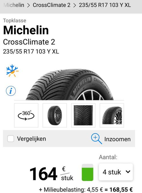 Banden Michelin CrossClimate 235/55 R17 103 Y XL 4 seizoenen, Auto-onderdelen, Overige Auto-onderdelen, Ophalen of Verzenden
