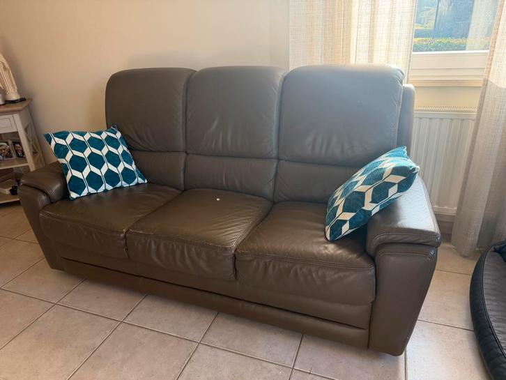 Zetels: Driezit en 2 eenzitters, Maison & Meubles, Canapés | Salons, Utilisé, Banc droit, Trois personnes, Enlèvement