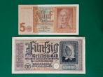 5 en 50 Reichsmark Duitsland set WWII, Postzegels en Munten, Ophalen of Verzenden, Duitsland, Setje