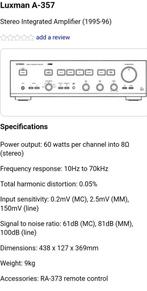 Versterker Luxman A-357, Audio, Tv en Foto, Versterkers en Ontvangers, Gebruikt, 60 tot 120 watt, Stereo, Ophalen