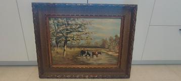 Belgische school (XIX), Naar - Koeien aan de plas beschikbaar voor biedingen