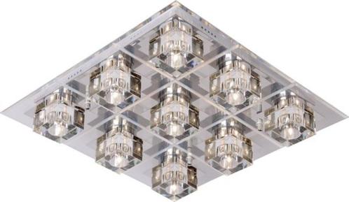 Plafondlamp Plafonnier - 9xG4/20W Chroom/Glas, Maison & Meubles, Lampes | Plafonniers, Comme neuf, Verre, Enlèvement