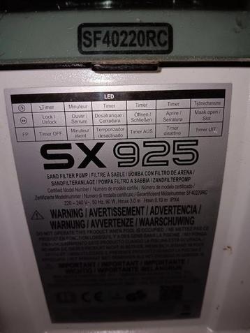 Zandfilterpomp Intex SX 925 met nog een zak filterzand, Enlèvement, Utilisé