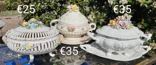 Porseleinen soepterrines ,hanglamp ,staande lamp ,vazen en l, Antiek en Kunst, Curiosa en Brocante, Ophalen of Verzenden