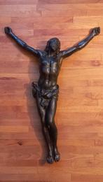 Christ ancien en fonte de fer massive. 48,5cm. 7Kg. Crucifix, Antiquités & Art, Antiquités | Objets religieux, Enlèvement