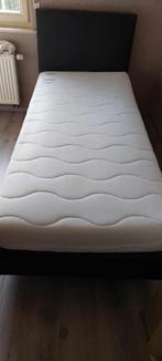 1 persoons boxspring, 190 cm of minder, 90 cm, Eenpersoons, Bruin