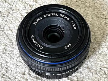 Zuiko Digital 25mm 2,8 pancake photo lens for Olympus 4/3  beschikbaar voor biedingen