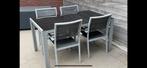 Vinci tuintafel met 4 stoelen, Tuinset, Eettafel, Gebruikt, 4 zitplaatsen