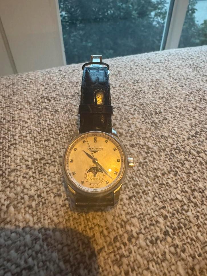 LONGINES MASTER COLLECTION MOONPHASE L2.409.4.87.0, Handtassen en Accessoires, Horloges | Dames, Staal, Ophalen