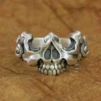 Skull ring - 925 Sterling Zilver, Handtassen en Accessoires, Nieuw, Zilver, Dame of Heer, Zilver