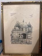 Vintage prent – Brugge “Oostendse Poort” – genummerde reeks, Antiek en Kunst, Ophalen of Verzenden