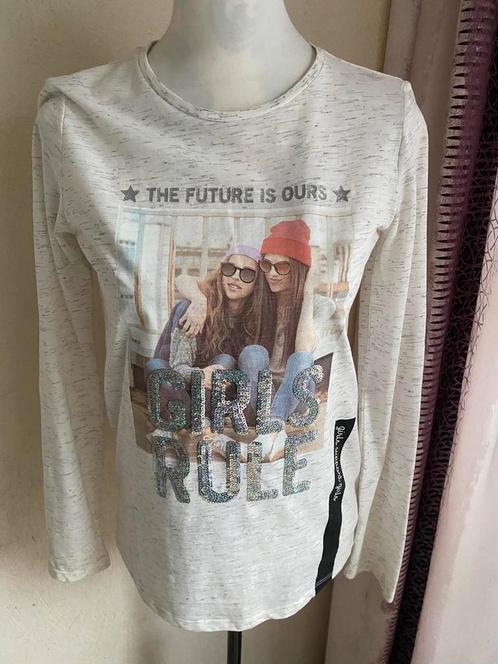 Blouse met print en pailletten IOO (maat S/M), Kleding | Dames, Blouses en Tunieken, Ophalen of Verzenden
