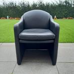 Zwarte, lederen kuipzetel model Tiffany, Huis en Inrichting, Fauteuils, Ophalen, Gebruikt