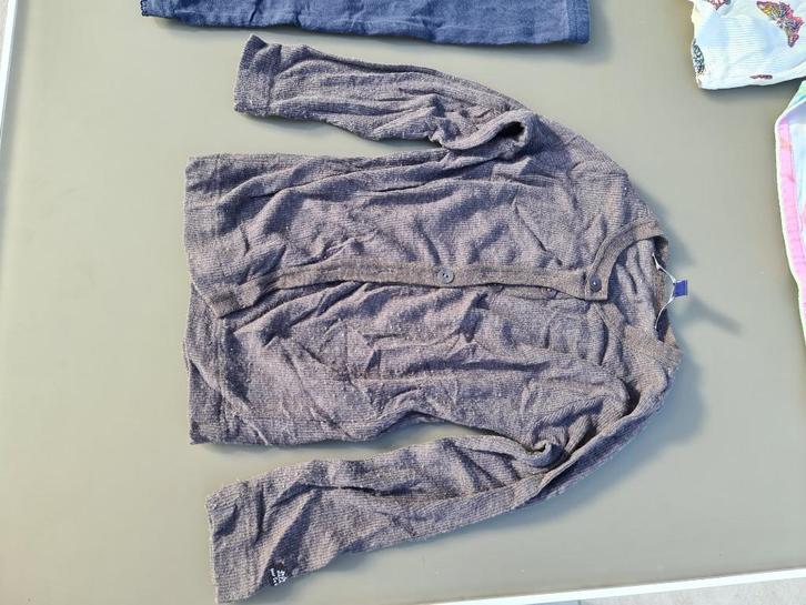 grijze gillet, trui met knopen, Lili Gaufrette 4 jaar 104cm, Kinderen en Baby's, Kinderkleding | Maat 104, Zo goed als nieuw, Ophalen of Verzenden