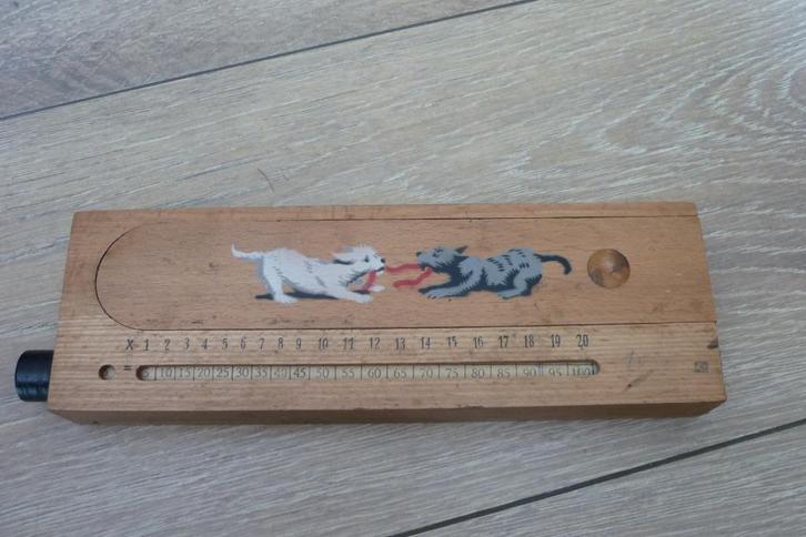 Vintage pennendoos in hout, Verzamelen, Retro, Ophalen of Verzenden