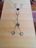 Verzilverde kaarshouder in het midden, Ophalen of Verzenden, Zo goed als nieuw, Metaal, Kandelaar