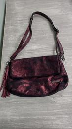 Magnifique sac à bandoulière bordeaux scintillant avec ferme, Enlèvement, Comme neuf