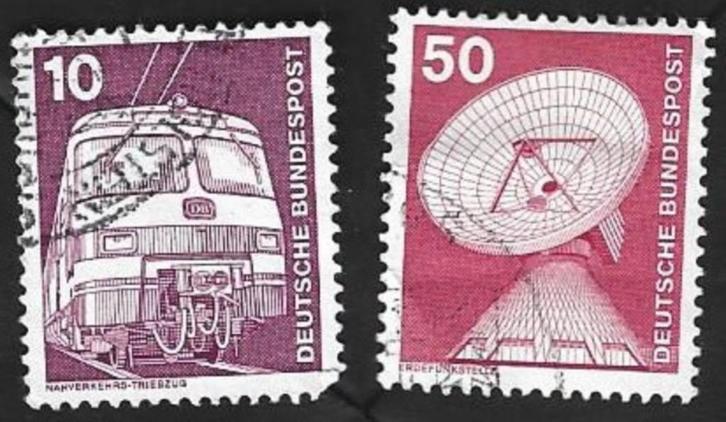 2 Postzegels Duitsland 1975 Industrie en techniek, Postzegels en Munten, Postzegels | Europa | Duitsland, Gestempeld, BRD, Ophalen of Verzenden