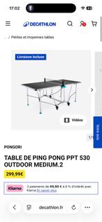 Table de ping pong ppt 530 decathlon pongori, Sport en Fitness, Tafeltennis, Ophalen, Nieuw, Tafel Indoor, Inklapbaar