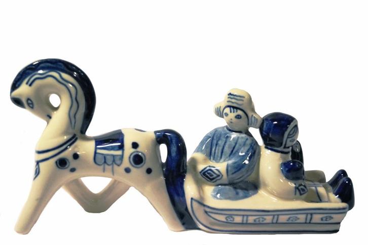 Gzhel Wit-Blauw Porselein, Antiek en Kunst, Antiek | Porselein, Ophalen of Verzenden