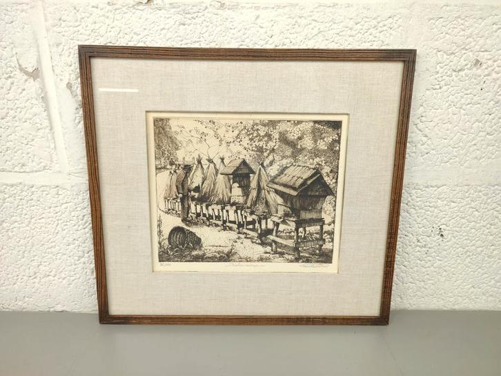 Henri Quittelier - Rucher rustique, Antiek en Kunst, Kunst | Etsen en Gravures, Ophalen of Verzenden