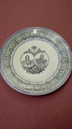 Vintage bord met afbeelding Koning Leopold II en koningin Ma, Ophalen, Gebruikt, Overige typen