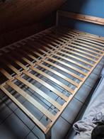 Houten bed en boxspring, Huis en Inrichting, Slaapkamer | Bedden, Ophalen, Beige, Tweepersoons, 140 cm