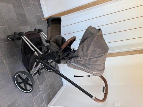 Cybex onderstel + zitbuggy + adapter cybex maxi cosi, Kinderen en Baby's, Buggy's, Gebruikt, Overige merken, Verstelbare rugleuning