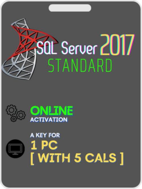 Microsoft SQL Server 2017 Standard avec 5 appels utilisateur, Informatique & Logiciels, Systèmes d'exploitation, Neuf, Windows