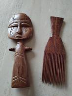 Houten beeldje & kam, Antiek en Kunst, Ophalen