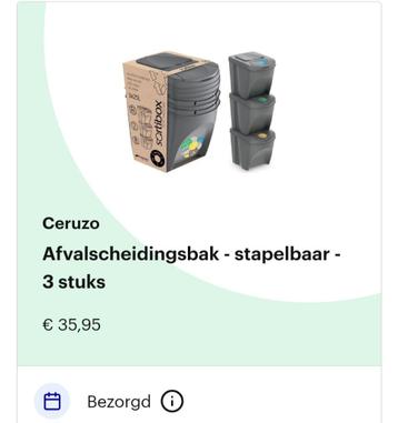 Vuilbak stapelbaar pmd glas karton beschikbaar voor biedingen