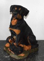 Rottweiler avec statue de chiot 40 cm, Comme neuf, Animal, Enlèvement ou Envoi