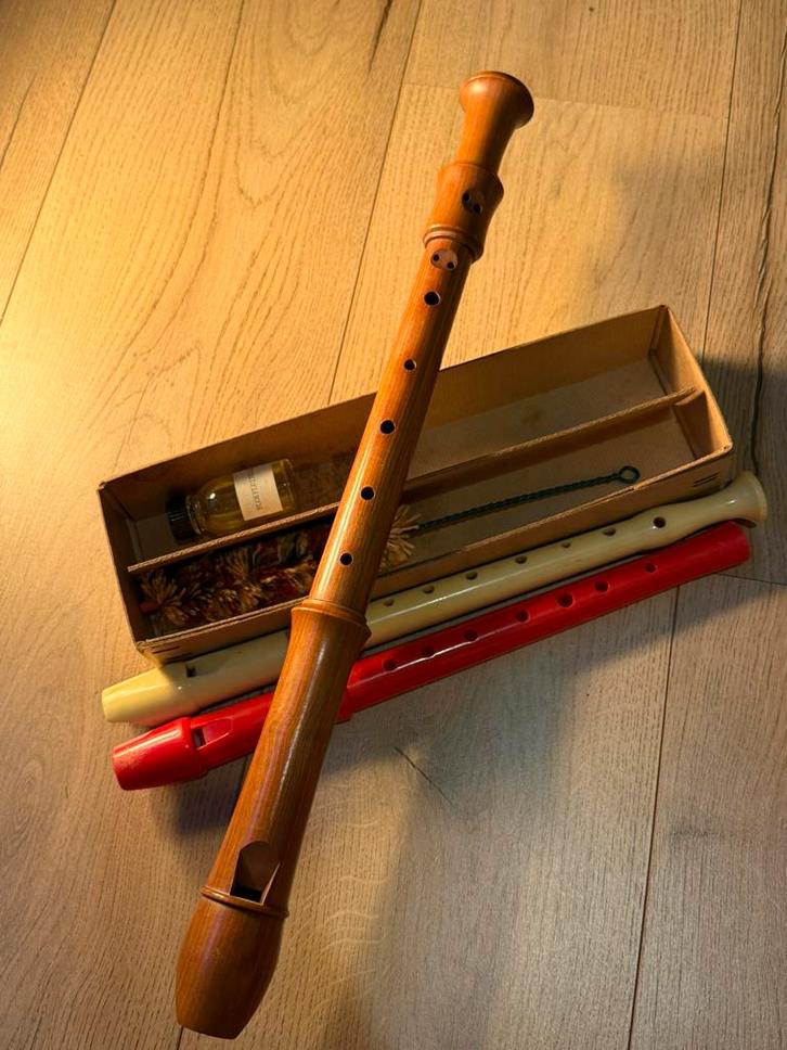 Set blokfluiten: Moeck (hout) en Hohner (kunststof), Muziek en Instrumenten, Blaasinstrumenten | Blokfluiten, Zo goed als nieuw