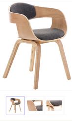 4 designstoelen hout met stoffen zitting, Huis en Inrichting, Stoelen, Ophalen, Hout, Gebruikt, Scandinavisch