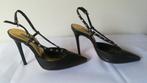 728B* Manas - sexy zwarte volledig leren sandalen (40), Kleding | Dames, Verzenden, Zwart, Manas, Nieuw