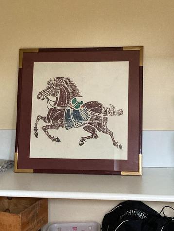 Mooi schilderij van een paard met kader 