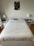 Ikea bed met nachtkasjes te koop moet voor zaterdag weg, Huis en Inrichting, Ophalen, Gebruikt, Wit, Tweepersoons