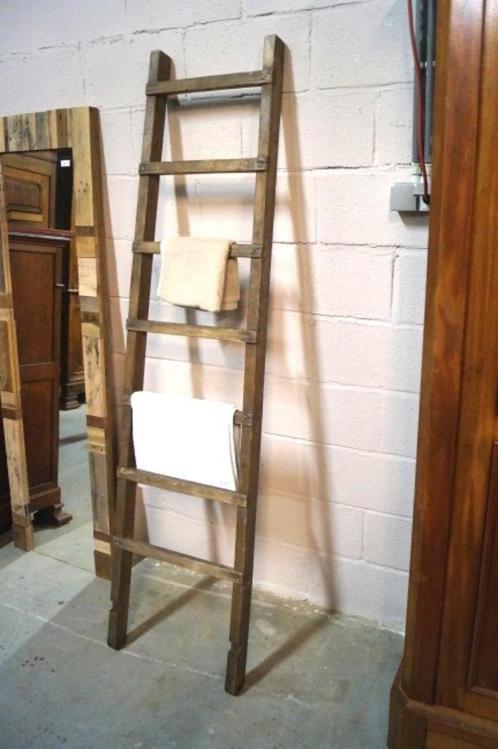 antiek houten ladder handdoek-/REK H 188cm B 48cm, Antiek en Kunst, Curiosa en Brocante, Ophalen